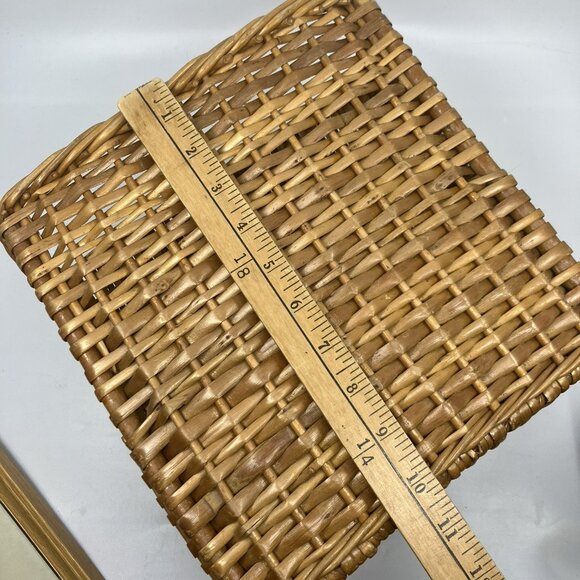 Vintage Wicker Rattan Desk Organizer Letter Holder Tray Sturdy Woven - Picture 7 of 9